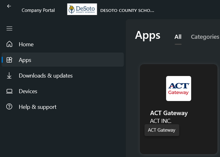 ACT Gateway Company Portal