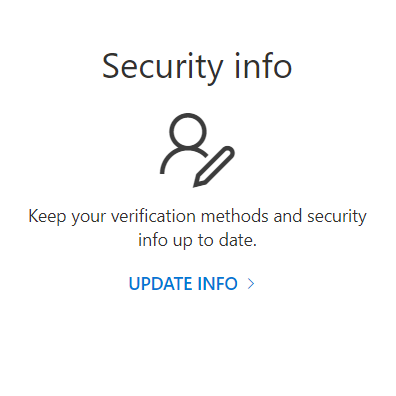 Office 365 Security Info page